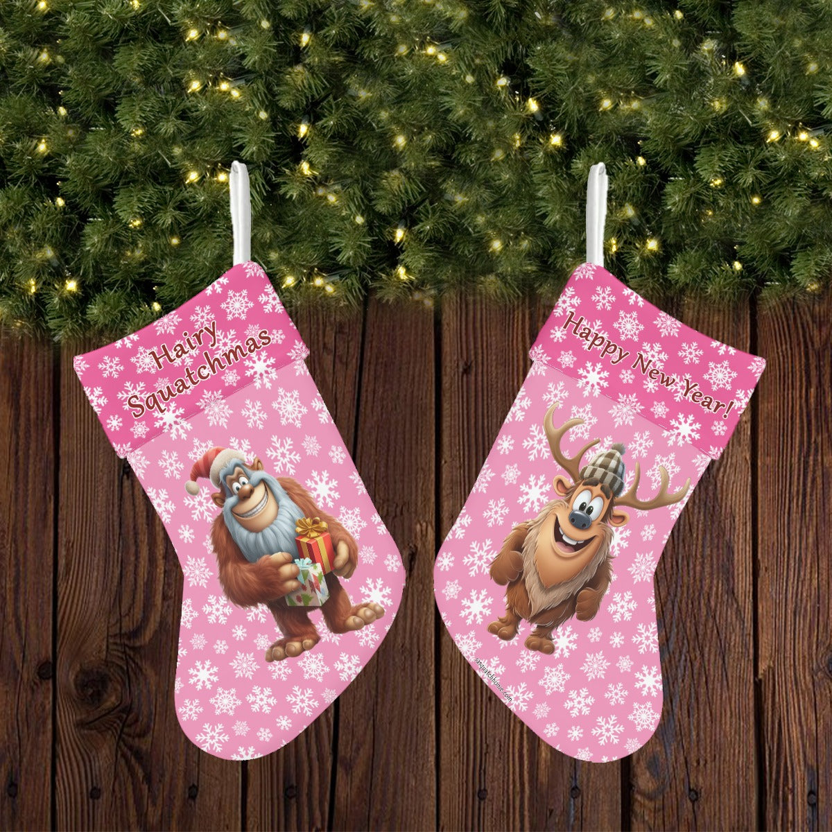 Silly Sasquatches, Polyester Christmas Stocking