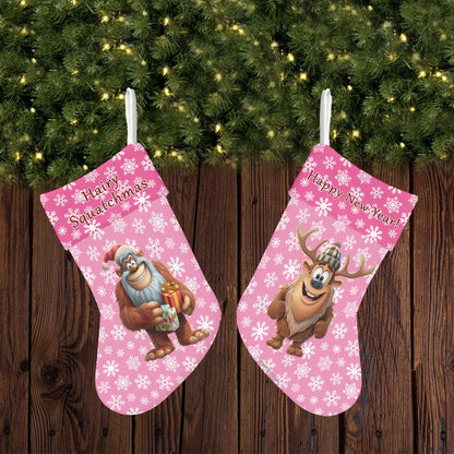 Silly Sasquatches, Polyester Christmas Stocking