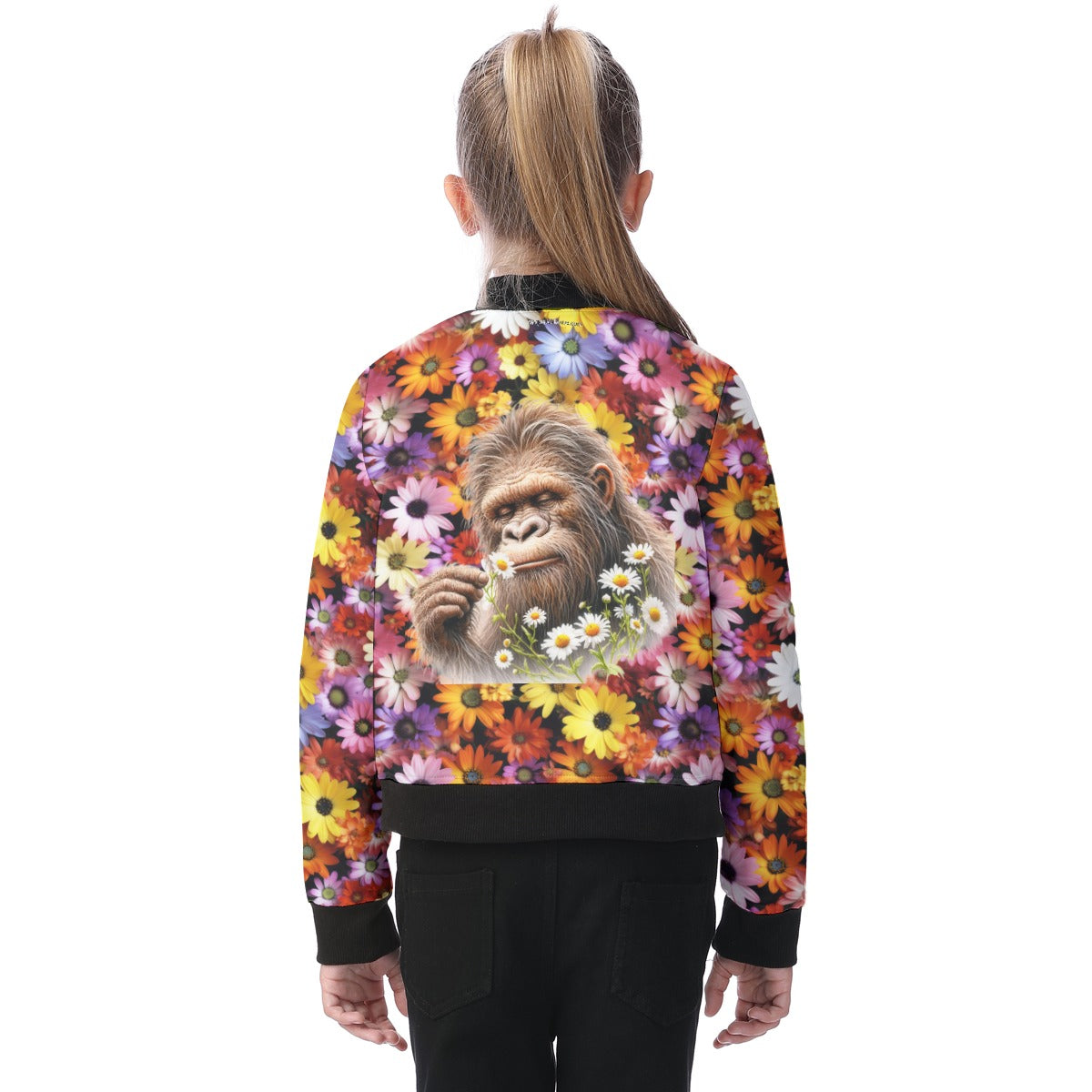 Bigfoot / Sasquatch Flowers, Kid’s Bomber Jacket