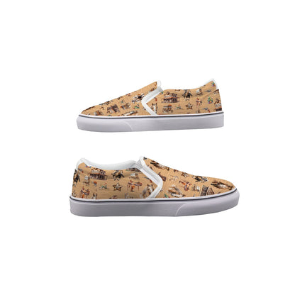 Awesome Misc Designs Kids Slip On Canvas Sneakers, Slip On Shoes, No Touch Shoes