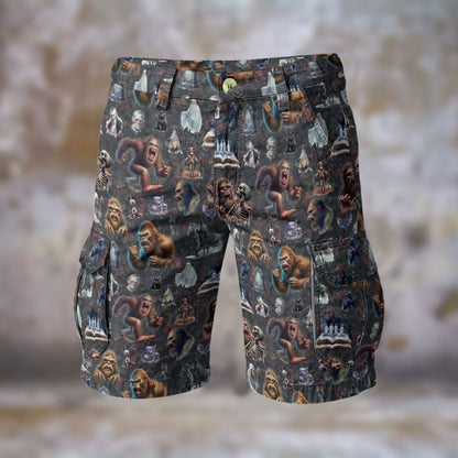 10 Bigfoot, Sasquatch Designs, Men’s Cargo Shorts