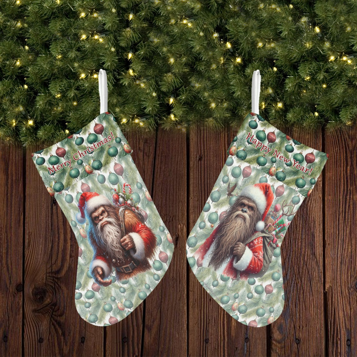 Bigfoot / Sasquatch,Polyester Christmas Stocking