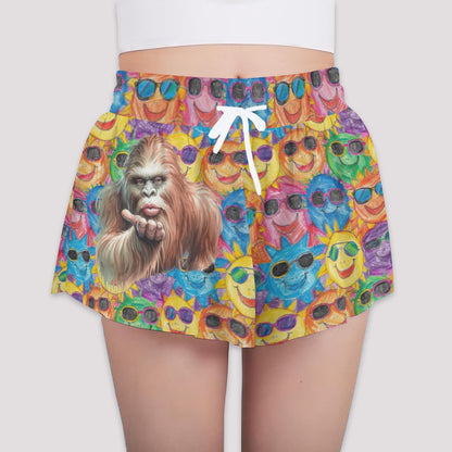 Bigfoot / Sasquatch Blow Kiss, Girls Sports Culottes, Butterfly Shorts w/ Pocket