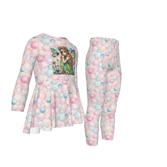 Fairy, Girls 2 Piece Casual Suit, Outfit with Ruffle Shirt