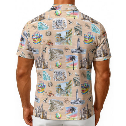 8 Misc Designs, Men's Button Up Hawaiian Shirt