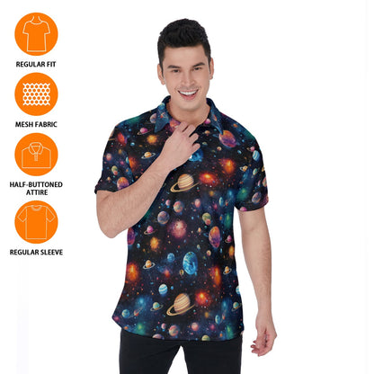 12 Galaxy / Outer Space Designs, Men's Polo Shirts