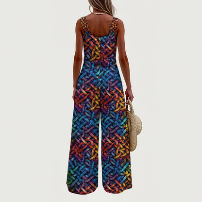 Psychedelic Weave, Women’s Wide Leg Jumpsuit