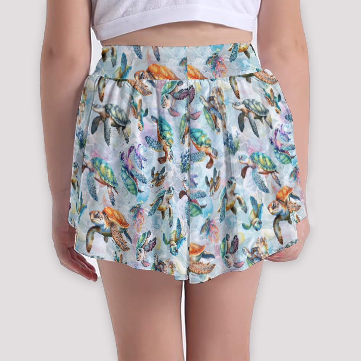 10 Animal Designs, Girls Sports Culottes, Butterfly Shorts w/ Pocket