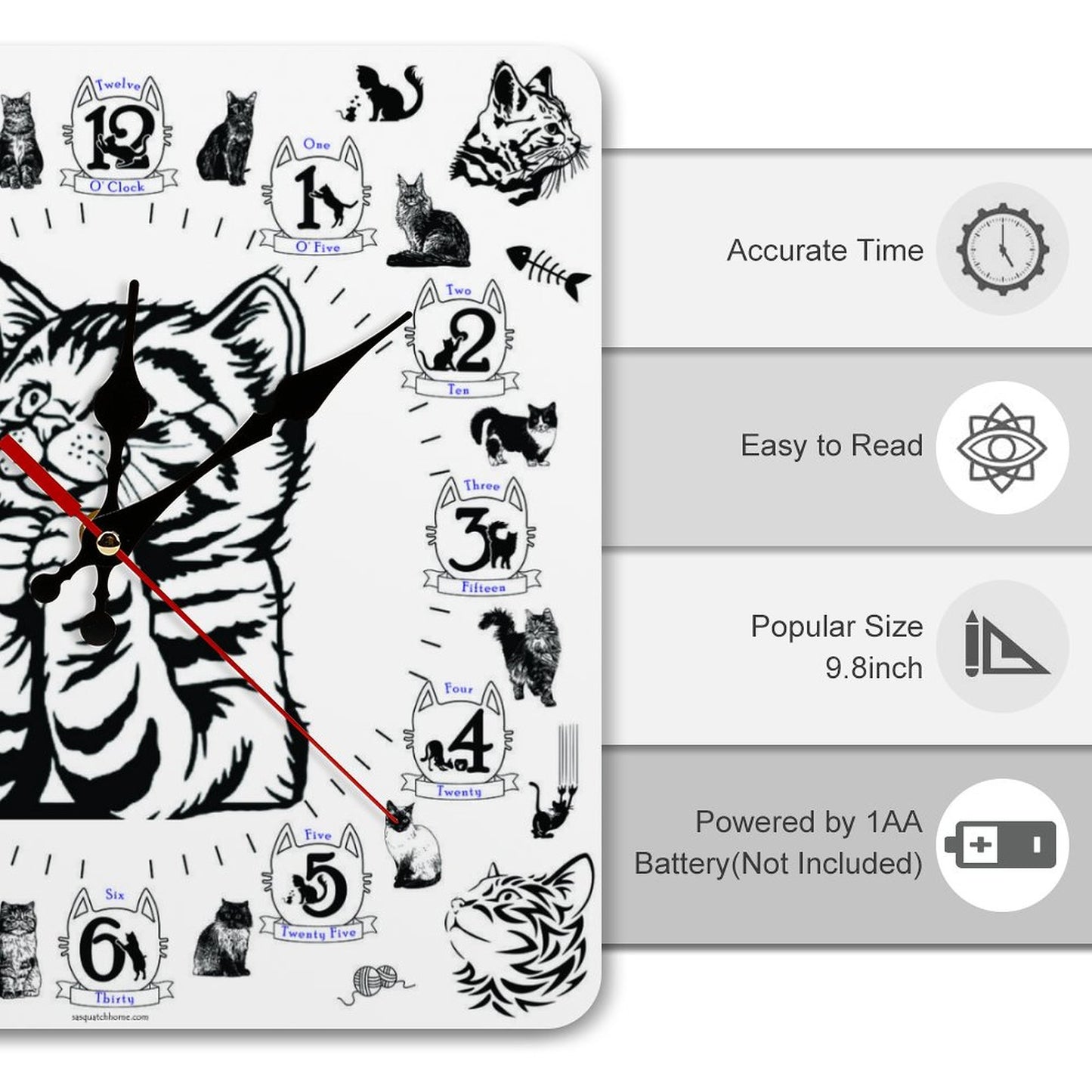 Praying Kitten Square Wall Clock