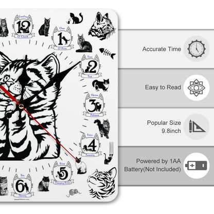 Praying Kitten Square Wall Clock