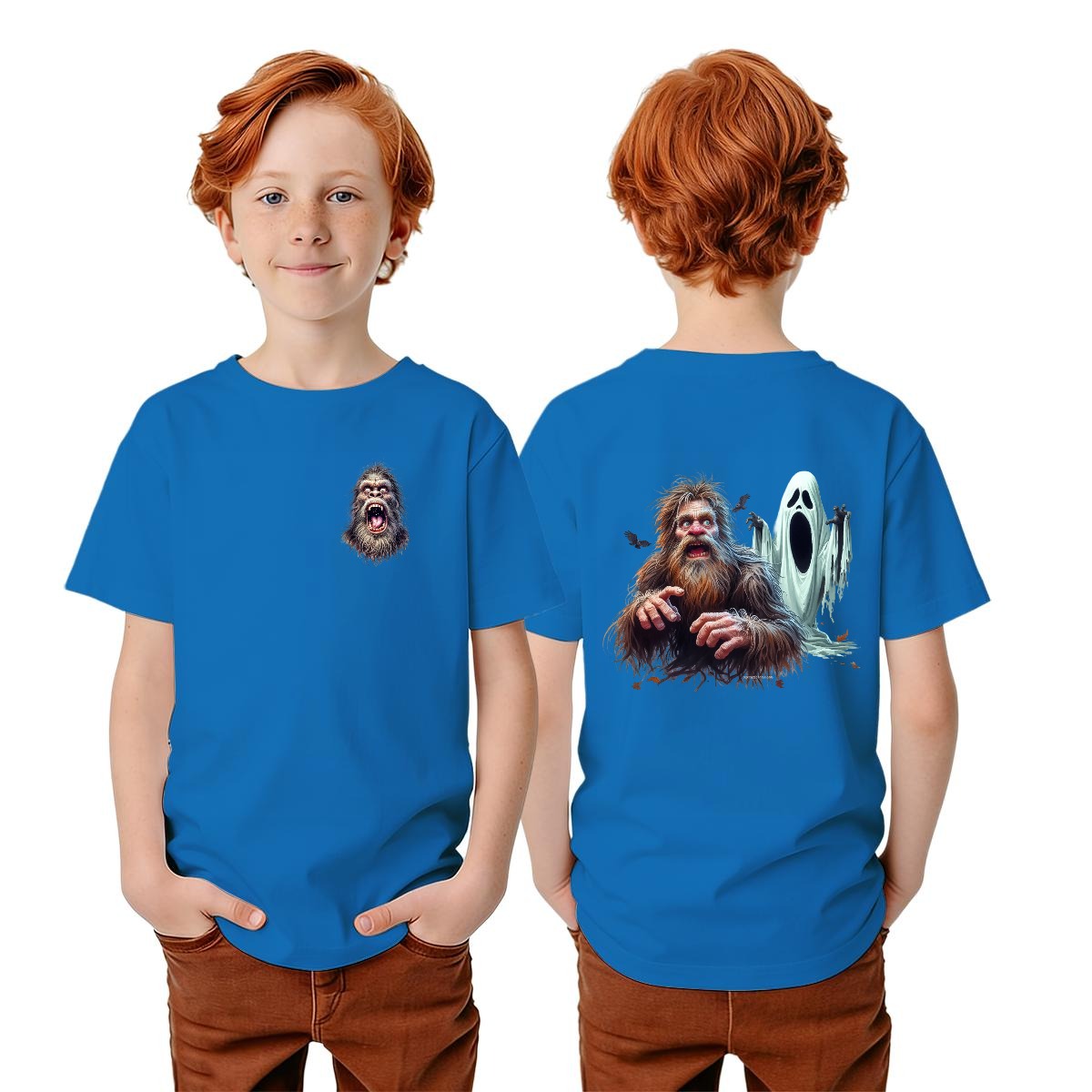 Bigfoot Sasquatch Designs, Kid’s Double Sided Gildan 5000B T Shirt