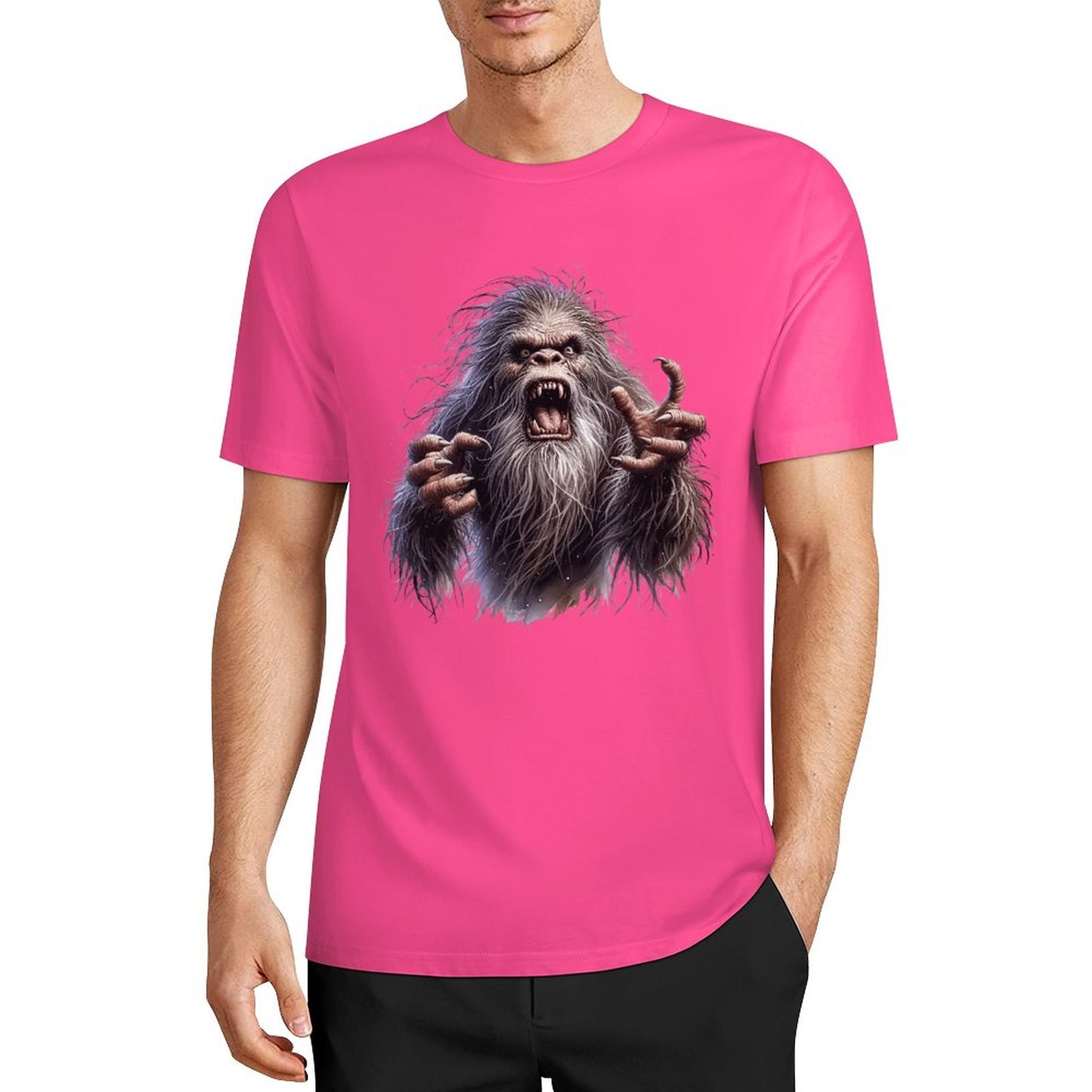 Bigfoot - Sasquatch Angry Short Sleeve Cotton T-Shirt