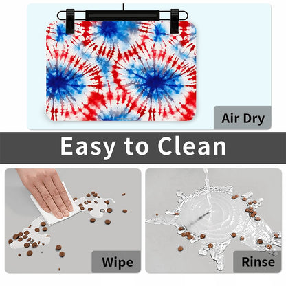 19 Tie Dye Designs, Waterproof Pet Food Mat