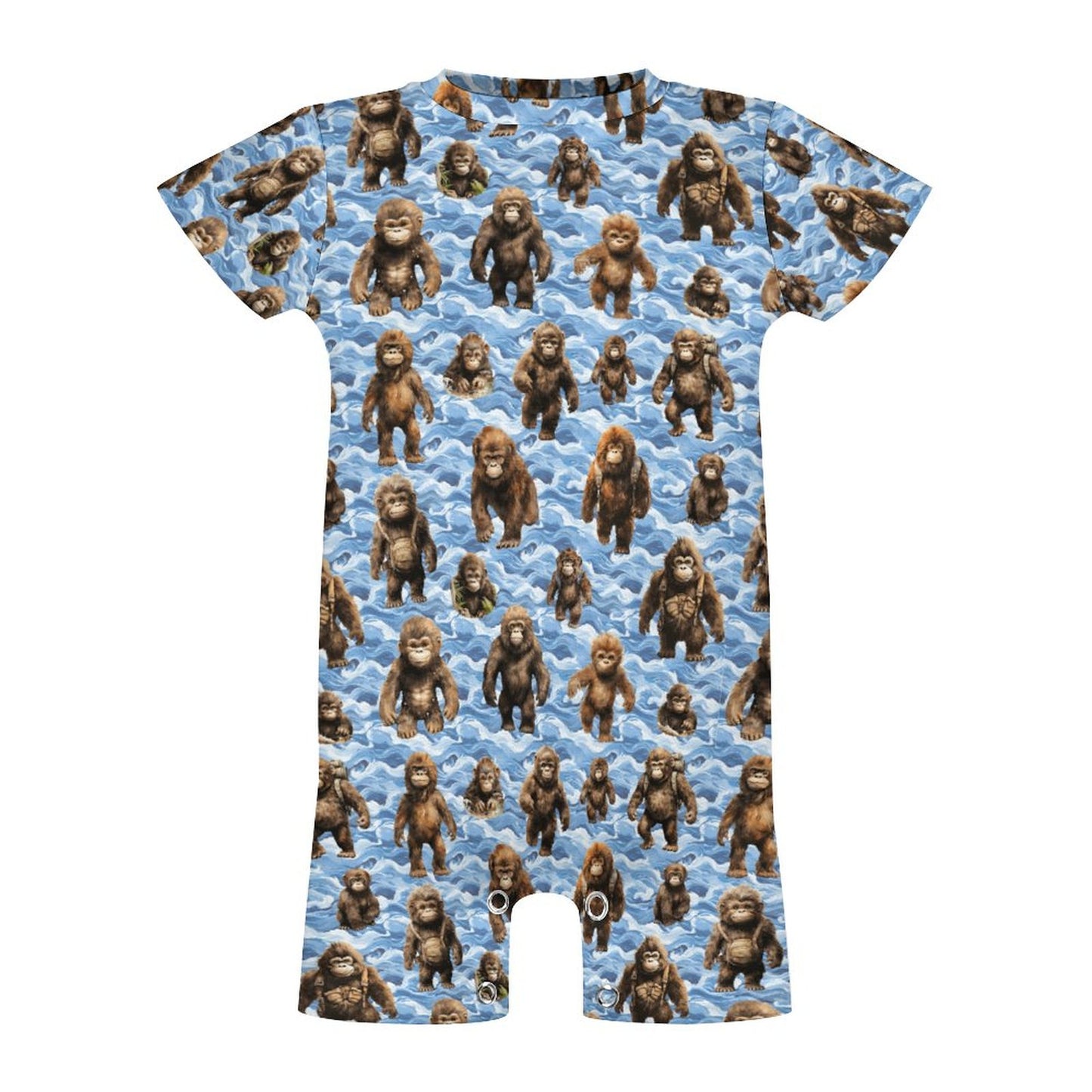 16 Bigfoot / Sasquatch Designs, Faux Cotton Short Sleeve Baby Bodysuit Romper
