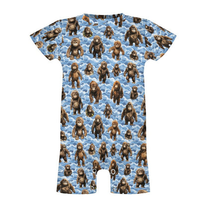 16 Bigfoot / Sasquatch Designs, Faux Cotton Short Sleeve Baby Bodysuit Romper