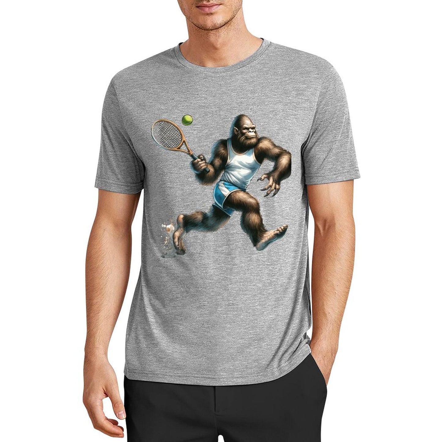 Bigfoot - Sasquatch Tennis Short Sleeve Cotton T-Shirt