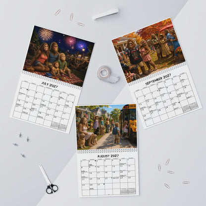 Bigfoot & Family 2027 Spiral Spine Wall Calendar
