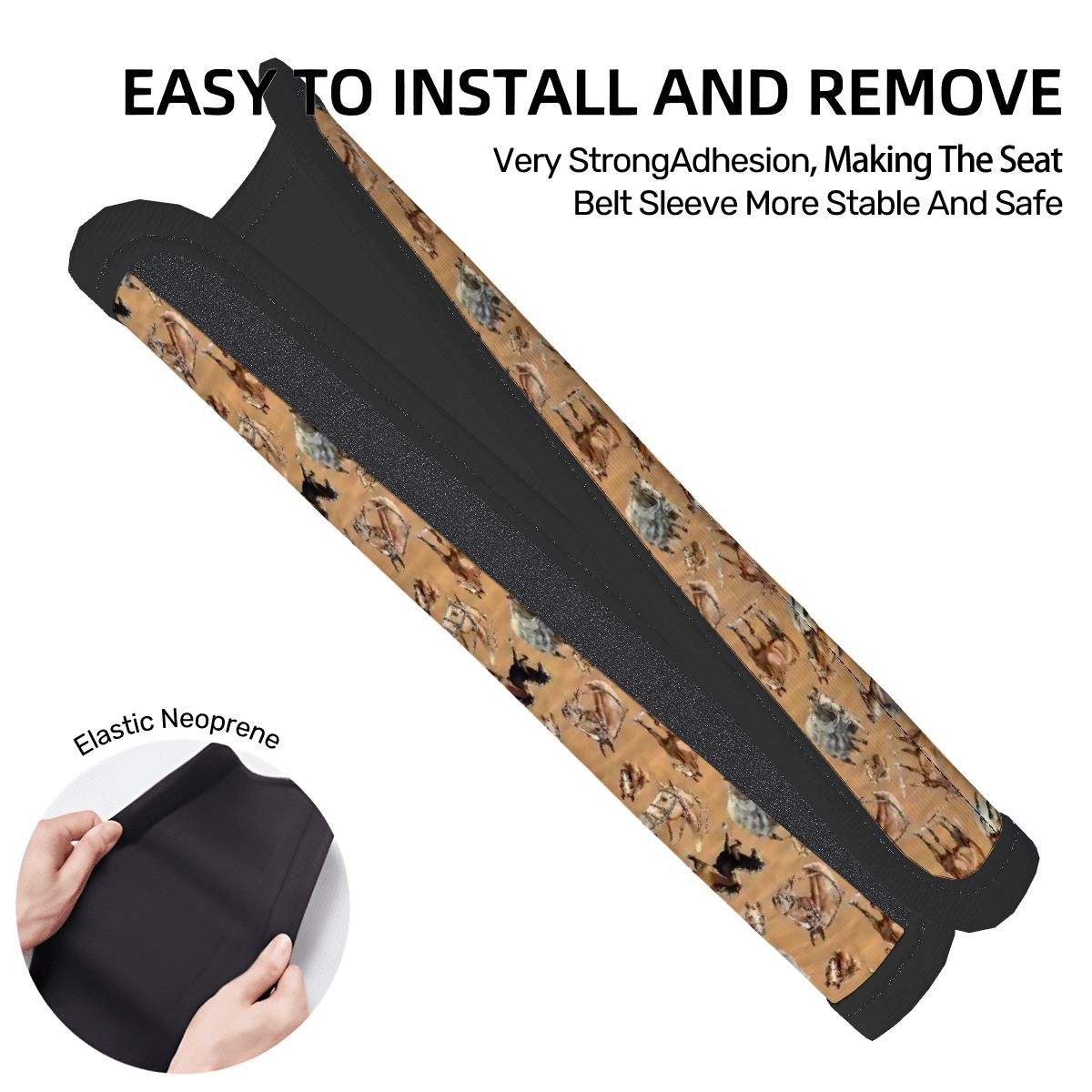 10 Animal Designs, Seat Belt Cover Pad For Adults 2 Pcs