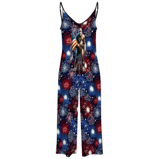 Patriotic Bigfoot / Sasquatch, Casual Jumpsuits for Women
