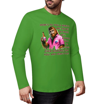 Bigfoot - Sasquatch "Here's To You..",  Cotton Unisex Long Sleeve T-shirt