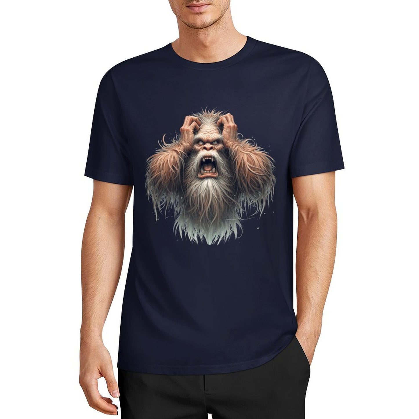 Bigfoot - Sasquatch Frustrated Short Sleeve Cotton T-Shirt