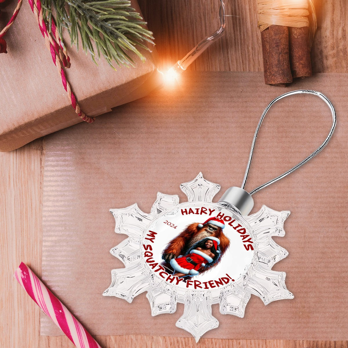 Bigfoot Sasquatch Christmas Snowflake Decoration - Hairy Holidays" 2
