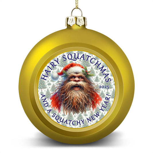 Bigfoot / Sasquatch Santa "Hairy Squatchmas..", Christmas Ball Ornaments