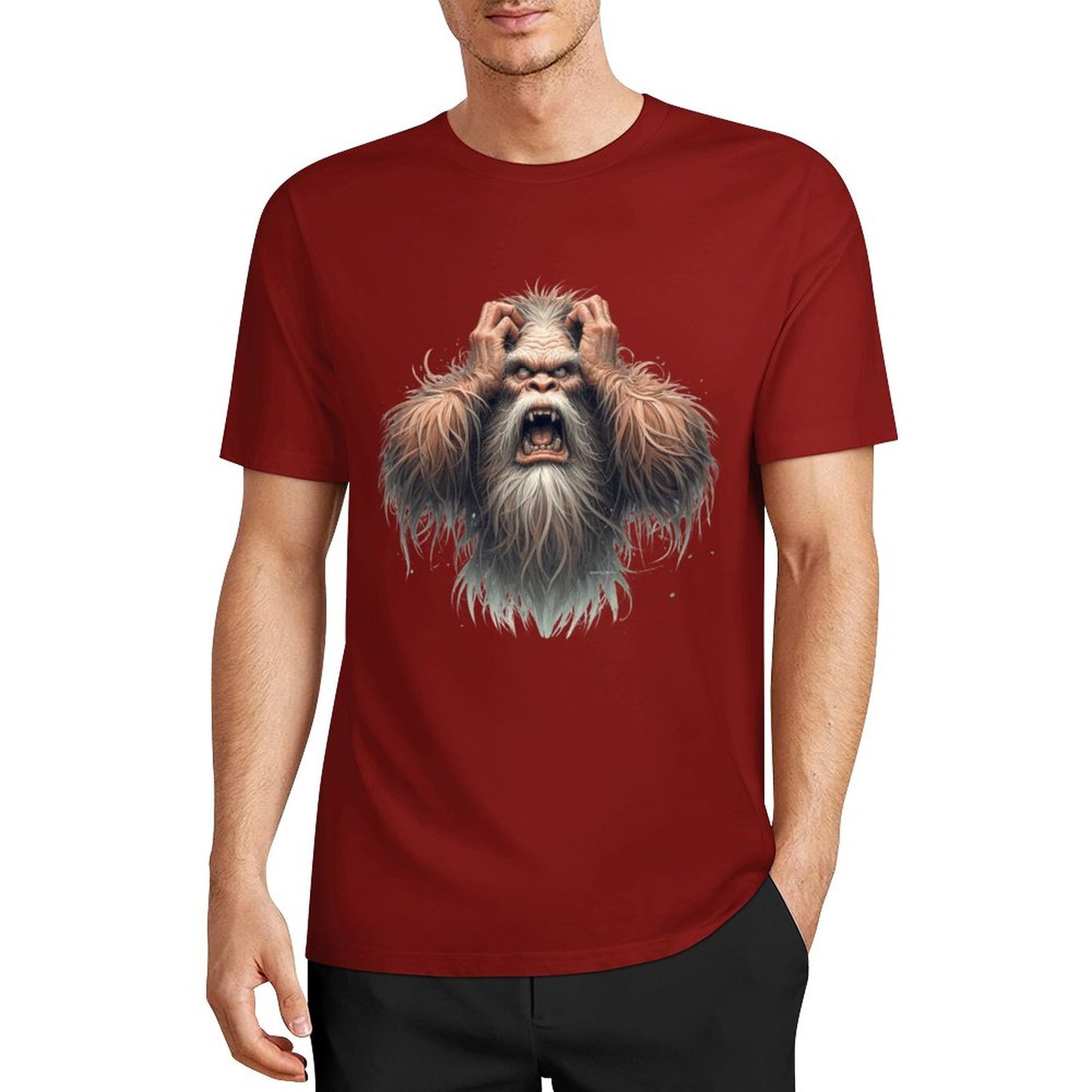 Bigfoot - Sasquatch Frustrated Short Sleeve Cotton T-Shirt