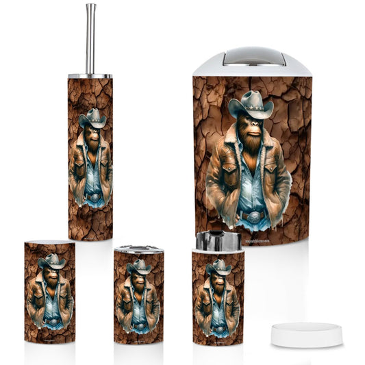 Cowboy Bigfoot / Sasquatch, 5 Piece Bathroom Décor Set