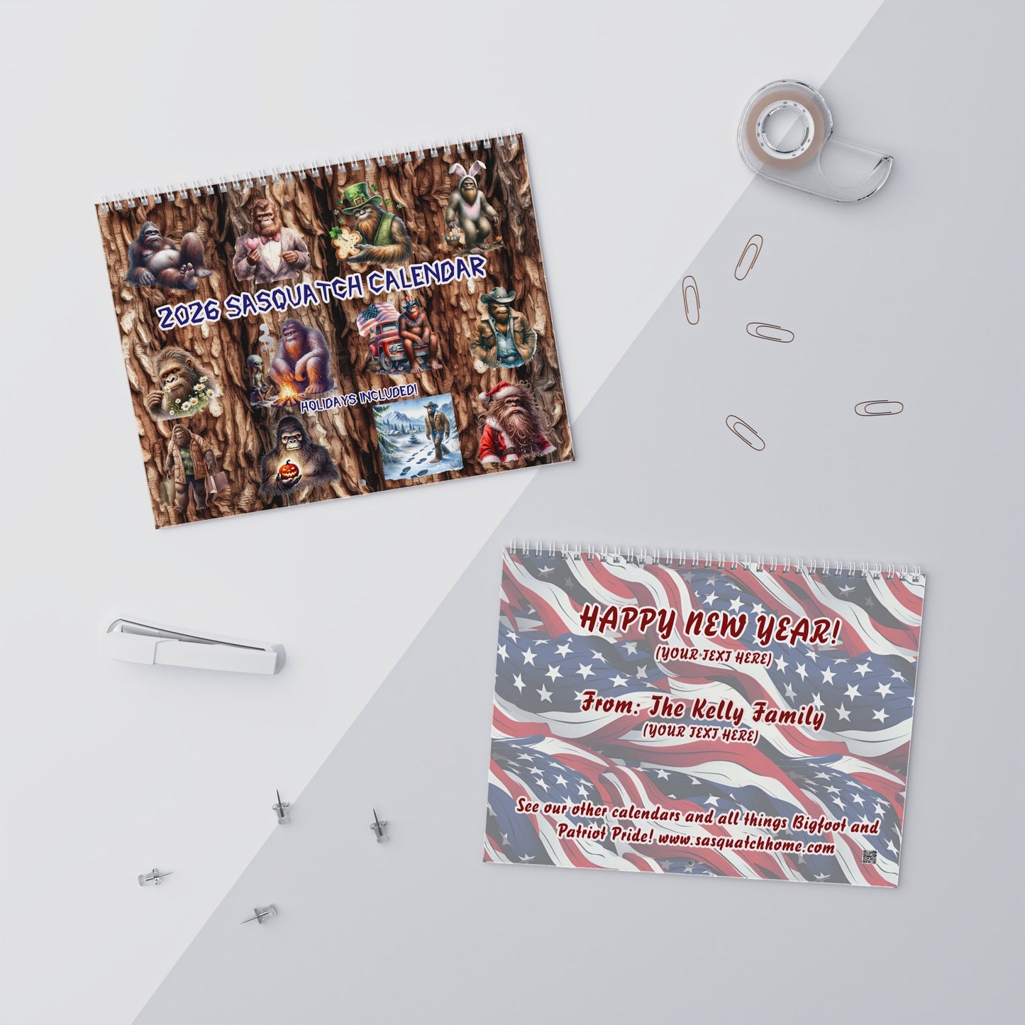 Sasquatch, Bigfoot 2026 8 x 11 inches Calendar, Home Decor, Gift for Holidays, Office Organization