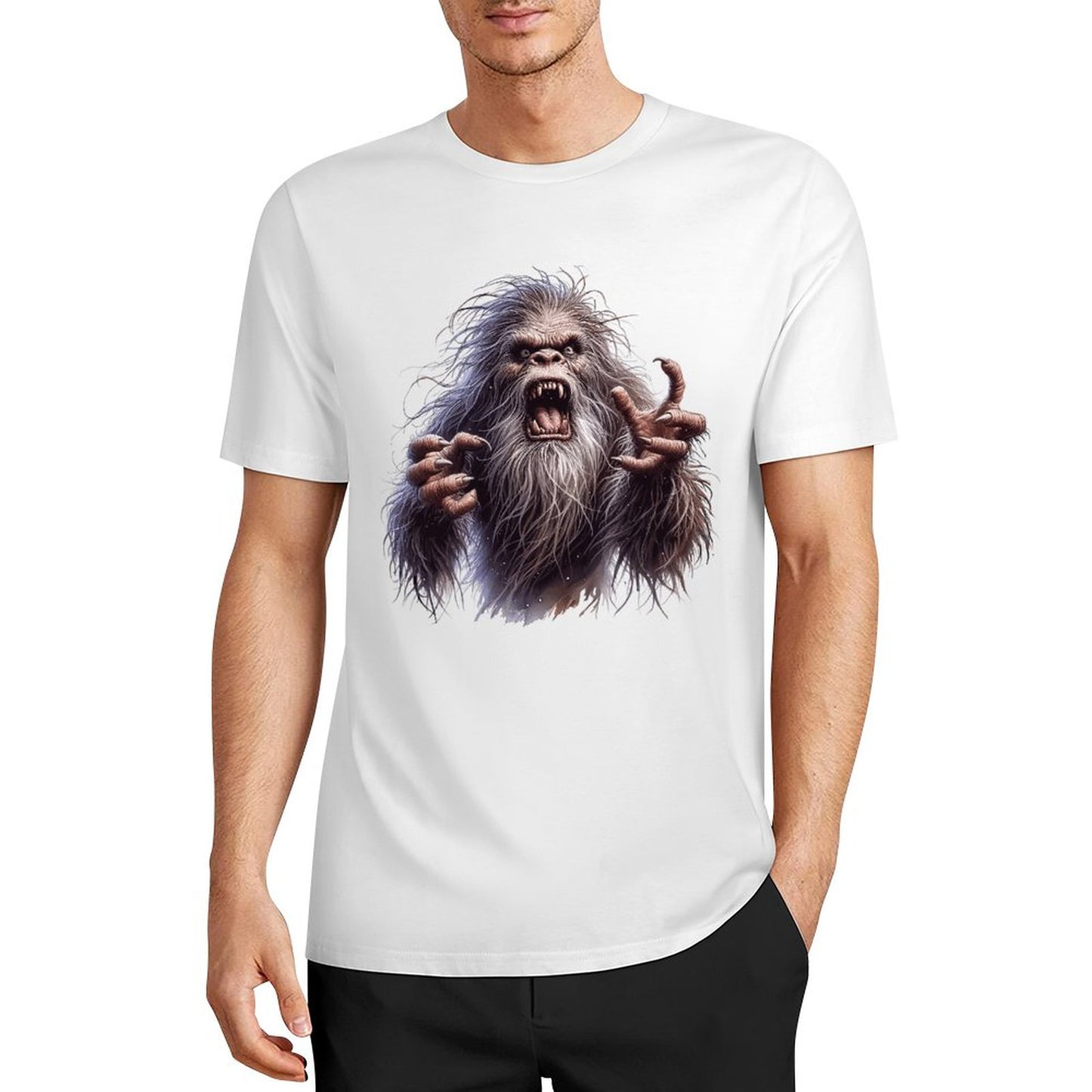 Bigfoot - Sasquatch Angry Short Sleeve Cotton T-Shirt