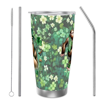 Sasquatch "Leprechaun", Themed 40 oz Travel Coffee Mug with a Straw