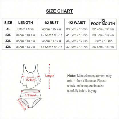 12 Galaxy / Outer Space Designs, Plus Size Ruffle Two Piece Swimsuit Customized Services