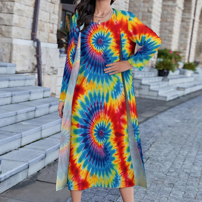 9 More Tie Dye Designs, Women’s Long Dress with Cardigan