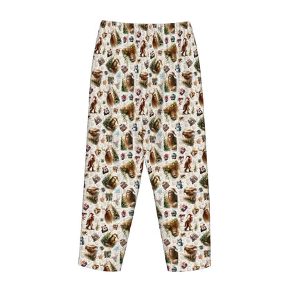 Christmas Sasquatch - Womens Pajama Pants Sasquatch Bigfoot Christmas