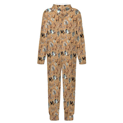 10 animal Designs, Youth Flannel Footless Zip up Pajama Jumpsuit