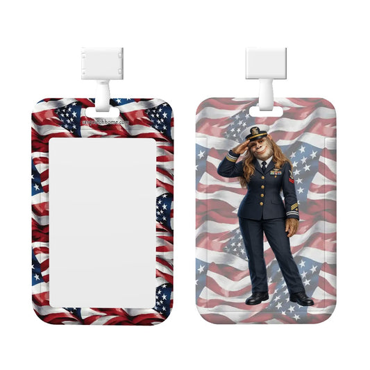 Female Marine Officer, Durable Double Sided Badge Holder