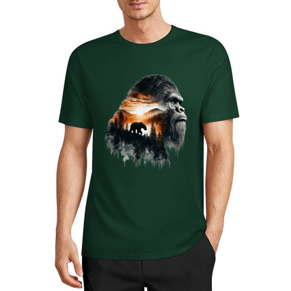 Bigfoot - Sasquatch Scenery Short Sleeve Cotton T-Shirt