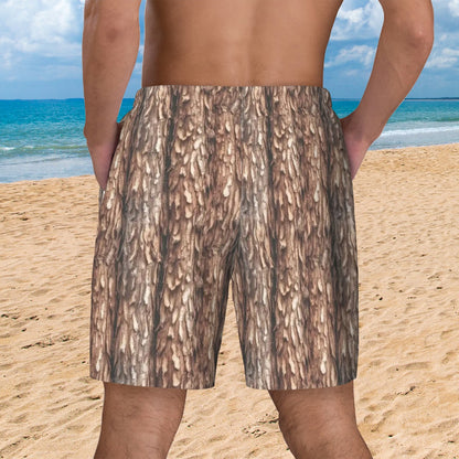 Double Peace Bigfoot, Sasquatch, Men Beach Shorts / Swim trunks with 4 Pockets