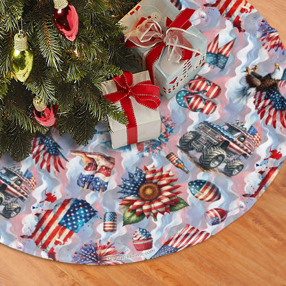 8 Patriot Designs, Plush Christmas Tree Skirt – 3 Sizes