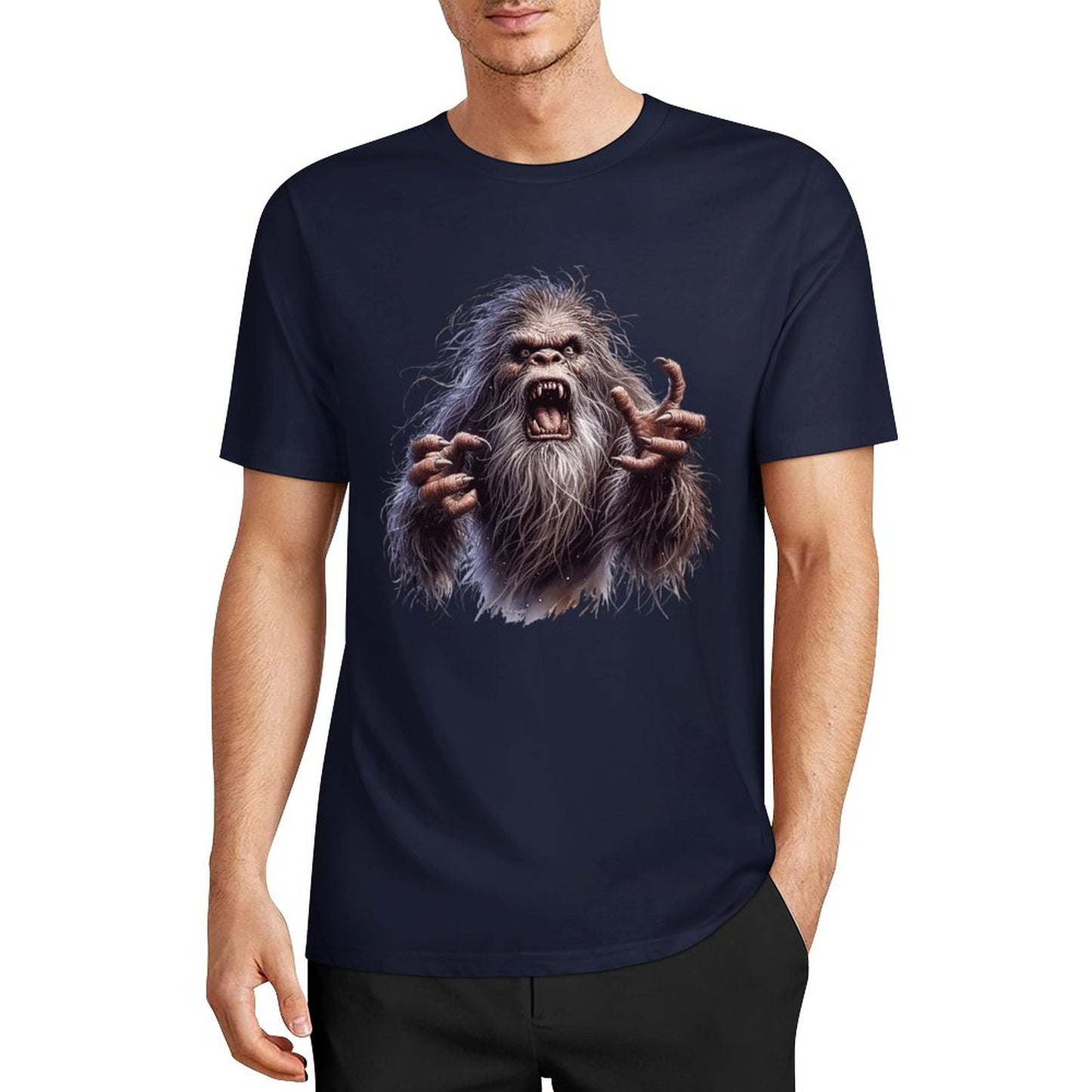 Bigfoot - Sasquatch Angry Short Sleeve Cotton T-Shirt