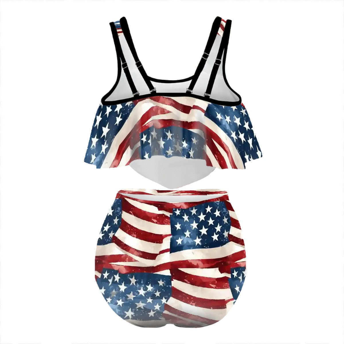 Donald Trump Dancing, Plus Size Women Bikini Flowy, Ruffle Top Swimsuit