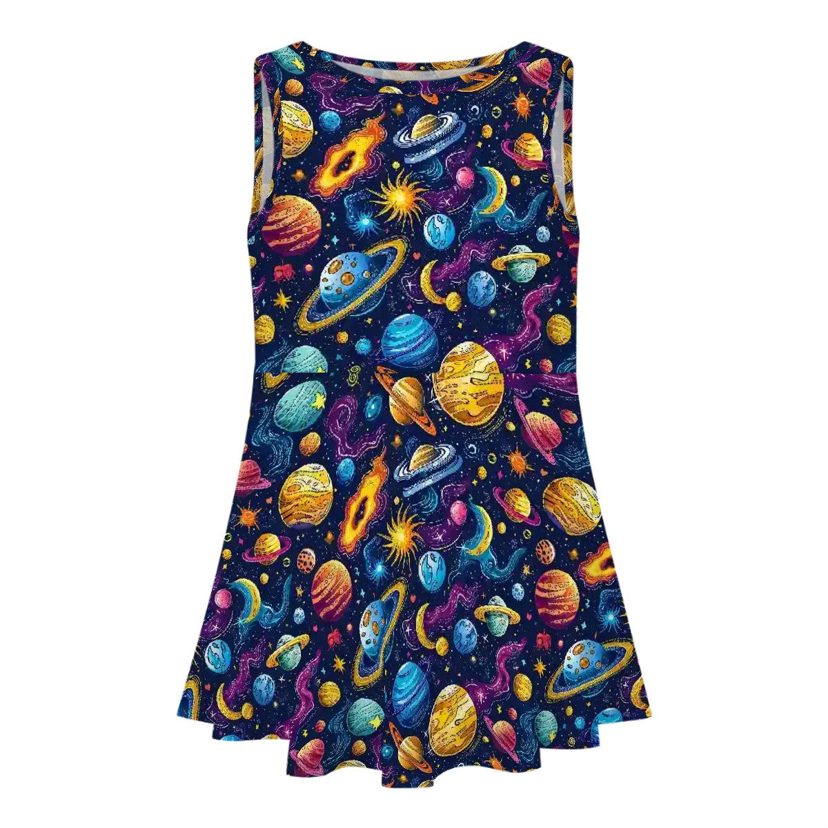 12 Galaxy / Outer Space Designs, Girl’s Sleeveless Dress