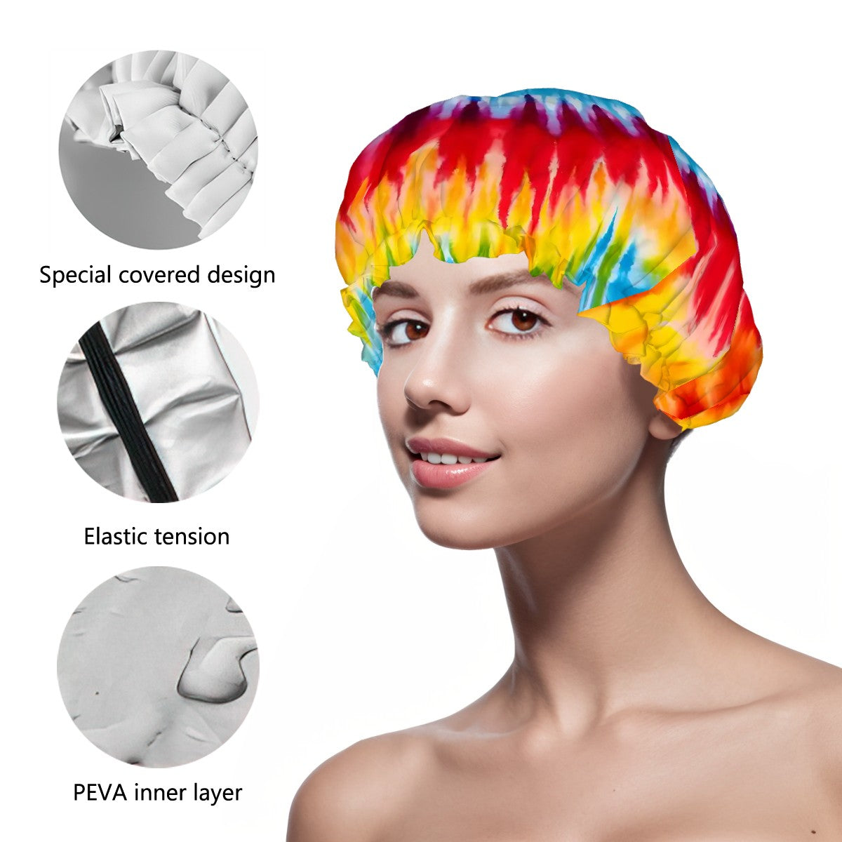 19 Tie Dye Designs, Reusable Shower Cap