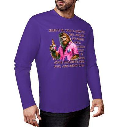 Bigfoot - Sasquatch "Here's To You..",  Cotton Unisex Long Sleeve T-shirt