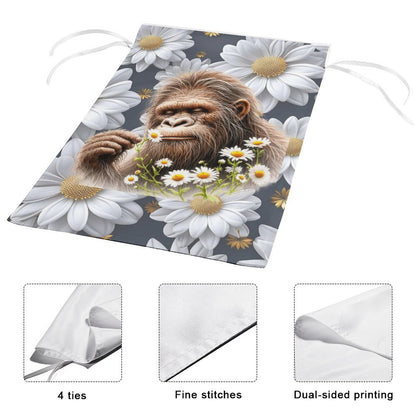 Sasquatch "Smell the Flowers" Flag in garden (1 Pic on 2 Sides)-12"x18"