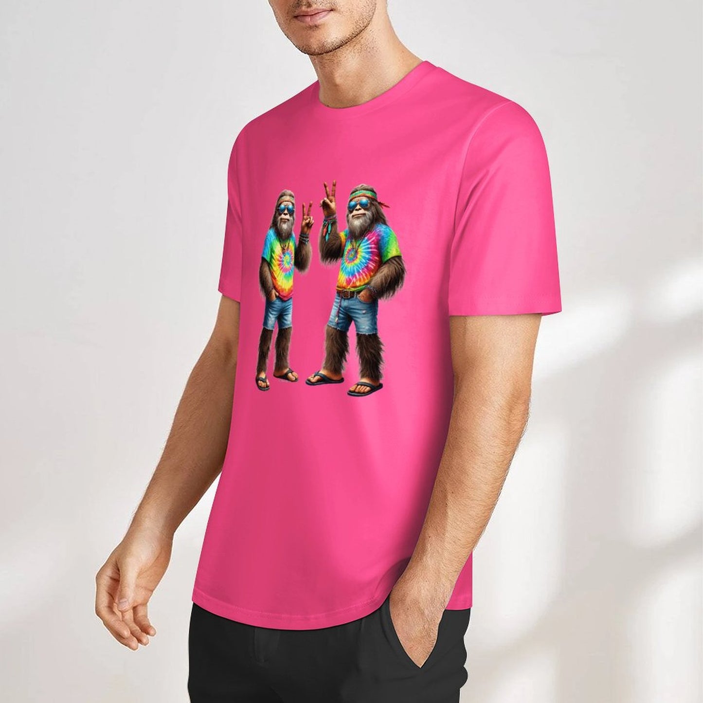 Bigfoot - Sasquatch Hippie Sasquatches Short Sleeve Cotton T-Shirt