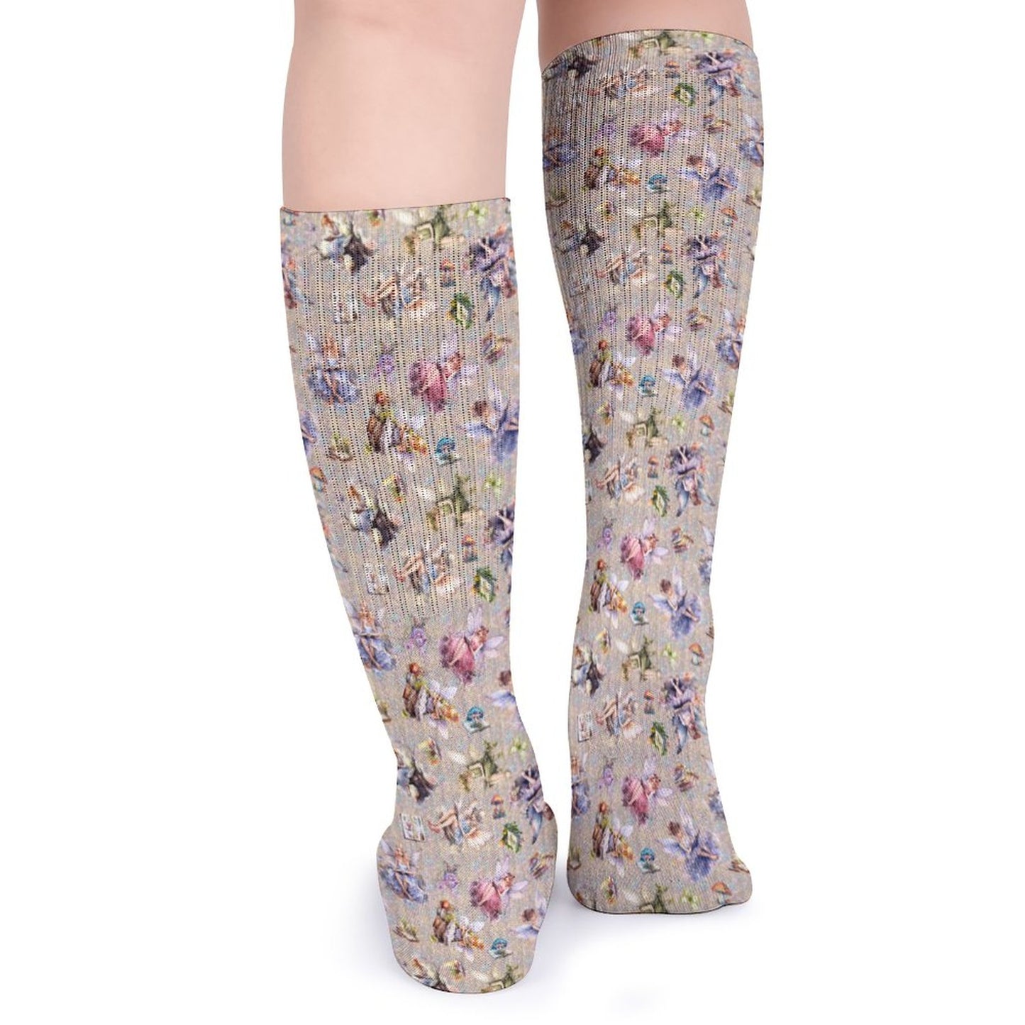 6 Fairy Designs, 15.5 Inch Tube Socks