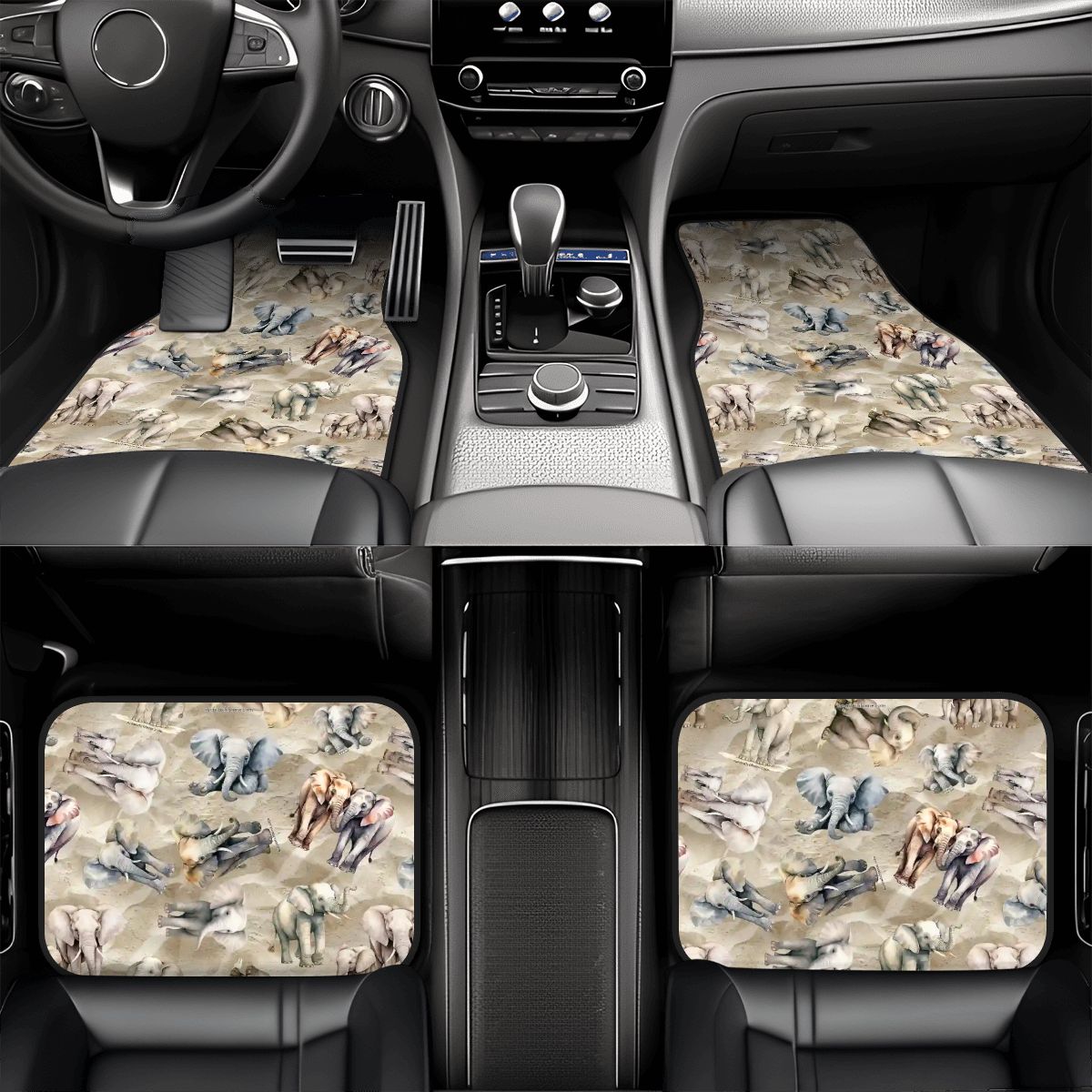 10 Animal Designs, 4 Piece Auto Floor Mats