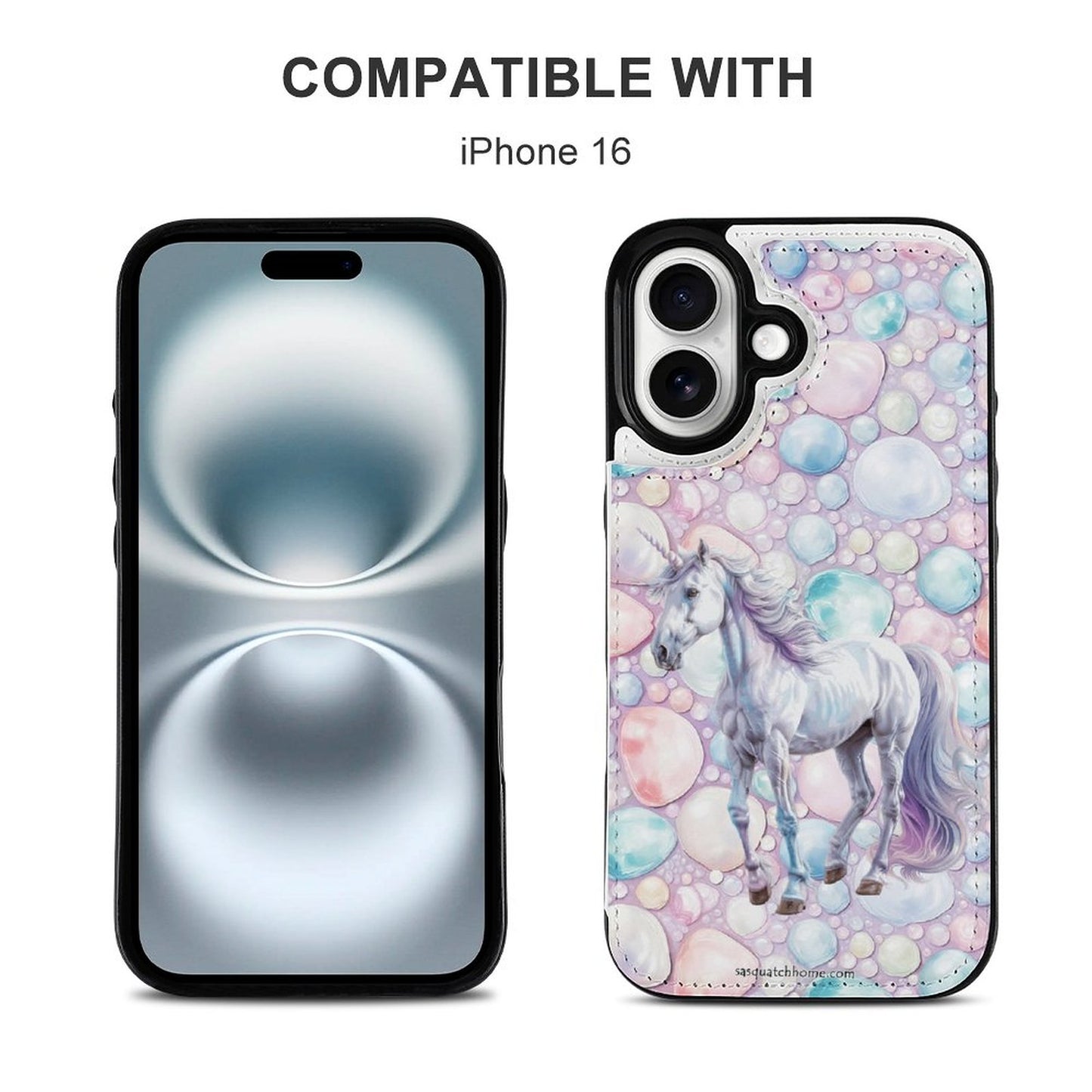 Unicorn, iPhone 16 Faux Leather Wallet Case